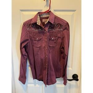 NWT‎ Cedar Rose Woman’s Burgundy Western Shirt size Medium